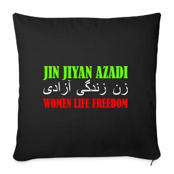jin jiyan azadi women life freedom - Housse de coussin décorative 45 x 45 cm - noir - Devant