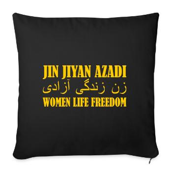 Women life freedom jin jiyan azadi - Housse de coussin décorative 45 x 45 cm - noir - Devant