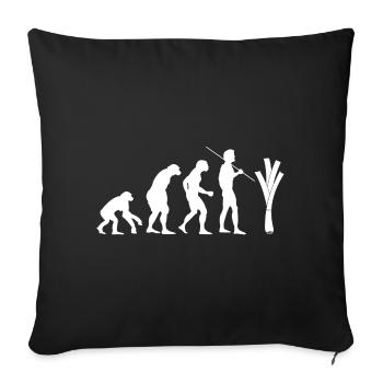 Evolution of the leek (white) - Sofa pillowcase 17,3'' x 17,3'' (45 x 45 cm) - black - Front