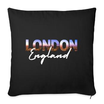London Skyline Script England - Housse de coussin décorative 45 x 45 cm - noir - Devant