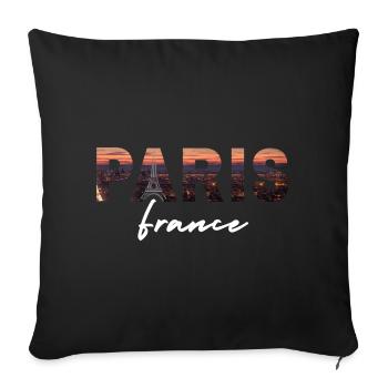 Paris Nights Skyline - Sofa pillowcase 17,3'' x 17,3'' (45 x 45 cm) - black - Front