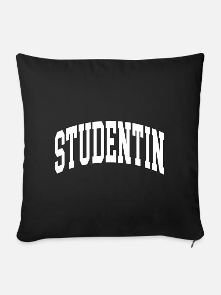 Studentin - Sofakissenbezug 45 x 45 cm - Schwarz