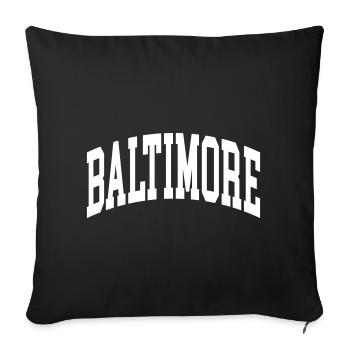 Baltimore - Housse de coussin décorative 45 x 45 cm - noir - Devant