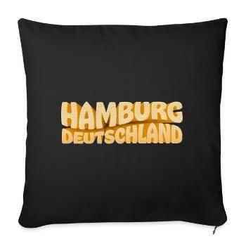 Hamburg Deutschland Punktdesign - Sofakissenbezug 45 x 45 cm - Schwarz - Vorne
