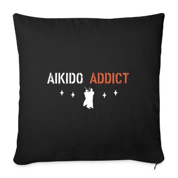 Aikido Addict - Sofa pillowcase 17,3'' x 17,3'' (45 x 45 cm) - black - Front