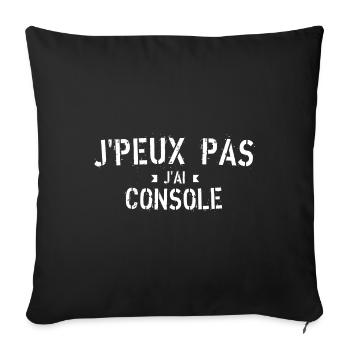 J peux pas j ai console - Housse de coussin décorative 45 x 45 cm - noir - Devant