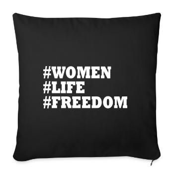 Women life freedom - Housse de coussin décorative 45 x 45 cm - noir - Devant