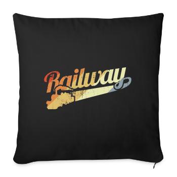 Railroad motivation - Sofa pillowcase 17,3'' x 17,3'' (45 x 45 cm) - black - Front