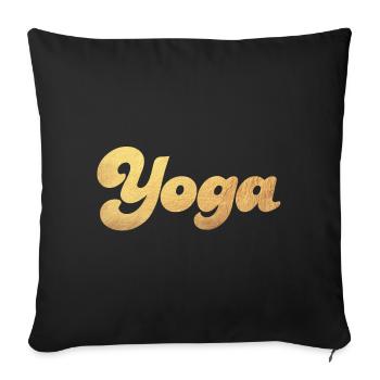 Yoga Gold Schnoerkel Meditation Fan Yogi Hobby - Sofa pillowcase 17,3'' x 17,3'' (45 x 45 cm) - black - Front