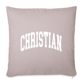 Chrétien - Housse de coussin décorative 45 x 45 cm - taupe clair - Devant