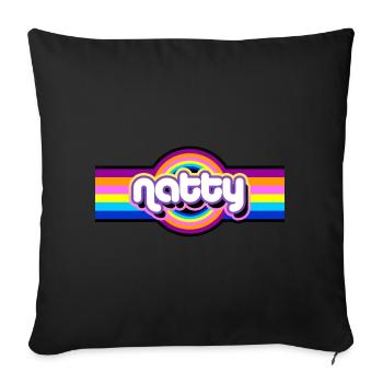 Natty Rainbow - Sofa pillowcase 17,3'' x 17,3'' (45 x 45 cm) - black - Front