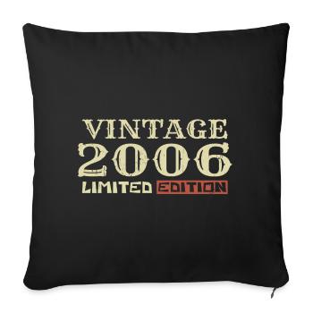 2006 Vintage: 18th Anniversary Unique Retro Gift - Sofa pillowcase 17,3'' x 17,3'' (45 x 45 cm) - black - Front