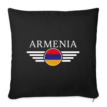 Arménie : Culture, Histoire - Housse de coussin décorative 45 x 45 cm - noir - Devant