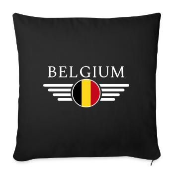 Belgien T-Shirt: Mode & Pralinen, pure Eleganz - Sofakissenbezug 45 x 45 cm - Schwarz - Vorne