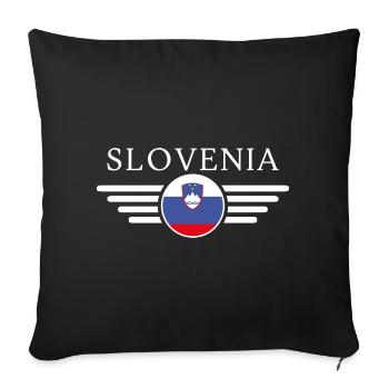 Slowenien T-Shirt: Kultur, Gastfreundschaft - Sofakissenbezug 45 x 45 cm - Schwarz - Vorne