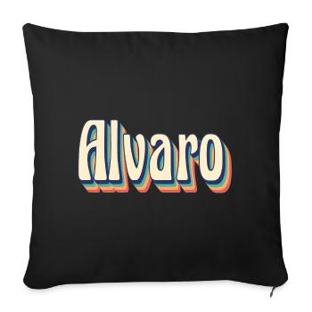 Alvaro retro t-shirt vintage t-shirt gift idea - Sofa pillowcase 17,3'' x 17,3'' (45 x 45 cm) - black - Front