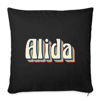 Alida T-Shirt Retro Vintage T-Shirt Geschenkidee - Sofakissenbezug 45 x 45 cm - Schwarz - Vorne