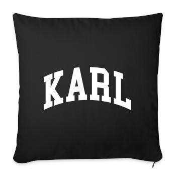 Karl - Sofakissenbezug 45 x 45 cm - Schwarz - Vorne