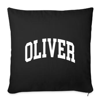 Oliver - Sofa pillowcase 17,3'' x 17,3'' (45 x 45 cm) - black - Front