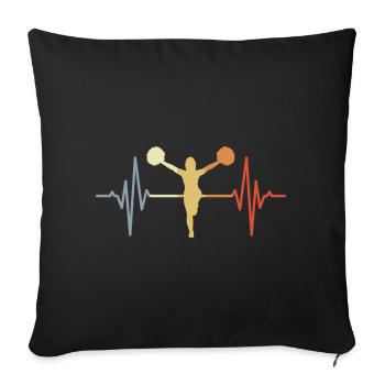 Vintage Cheerleader Pulsschlag - Sofakissenbezug 45 x 45 cm - Schwarz - Vorne