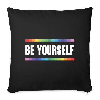 LGBTQ Pride Month - Be Yourself - Sofa pillowcase 17,3'' x 17,3'' (45 x 45 cm) - black - Front