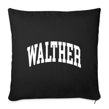 Walther - Housse de coussin décorative 45 x 45 cm - noir - Devant