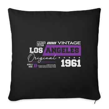 1961 Vintage Born Legend 63 Birthday - Sofa pillowcase 17,3'' x 17,3'' (45 x 45 cm) - black - Front