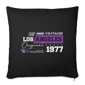 1977 Vintage Born Legend 47 Anniversaire - Housse de coussin décorative 45 x 45 cm - noir - Devant