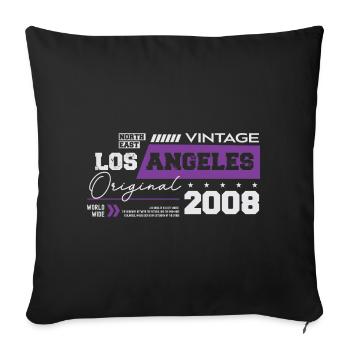 2008 Vintage Born Legend 16 Anniversaire - Housse de coussin décorative 45 x 45 cm - noir - Devant