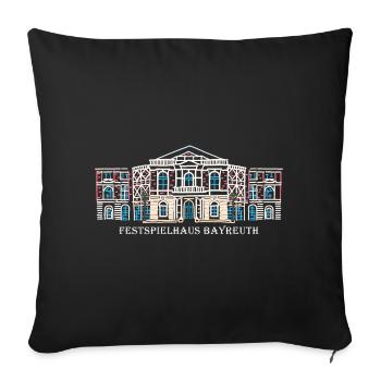 Iconic Festspielhaus Bayreuth, Bavière - Housse de coussin décorative 45 x 45 cm - noir - Devant