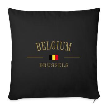 Belgium flag drapeau Belge - Housse de coussin décorative 45 x 45 cm - noir - Devant