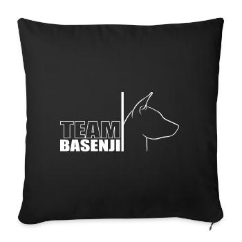 TEAM Basenji Profil Hunde Hund Wilsigns - Sofakissenbezug 45 x 45 cm - Schwarz - Vorne