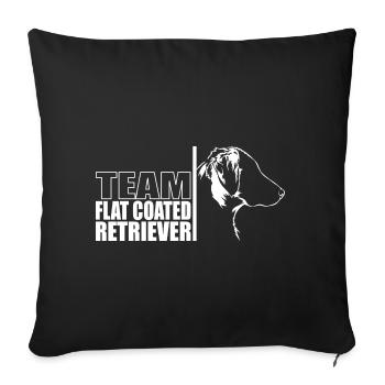 TEAM Flat Coated Retriever Dogs Dog Wilsigns - Sofa pillowcase 17,3'' x 17,3'' (45 x 45 cm) - black - Front