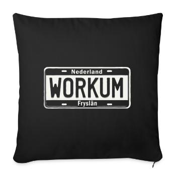 T-shirt Workum, Friesland, Holland, Ijsselmeer - Sofa pillowcase 17,3'' x 17,3'' (45 x 45 cm) - black - Front