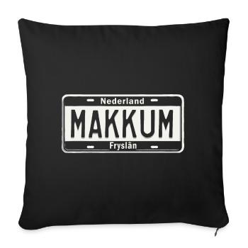 T-Shirt Makkum Hoodie Ijsselmeer Friesland - Sofa pillowcase 17,3'' x 17,3'' (45 x 45 cm) - black - Front