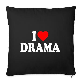 I love drama - Housse de coussin décorative 45 x 45 cm - noir - Devant