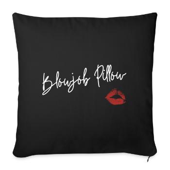 Blowjob Kissen, Kissen für Blowwjob, BJ - Sofakissenbezug 45 x 45 cm - Schwarz - Vorne