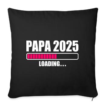 Papa 2025 - Housse de coussin décorative 45 x 45 cm - noir - Devant