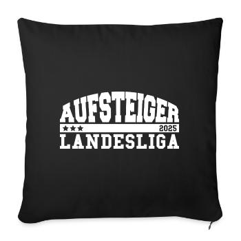 Aufsteiger 2025 Landesliga Aufstieg Fußball - Sofakissenbezug 45 x 45 cm - Schwarz - Vorne