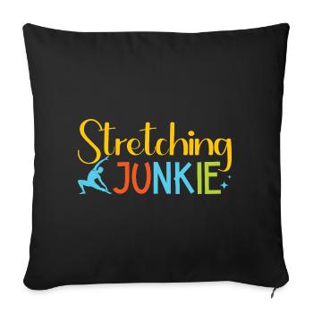 Yoga Stretching Junkie Funny Yoga - Sofa pillowcase 17,3'' x 17,3'' (45 x 45 cm) - black - Front