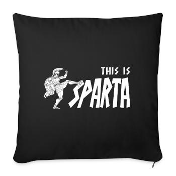 This is Sparta! Spartanischer Krieger Kick - Sofakissenbezug 45 x 45 cm - Schwarz - Vorne