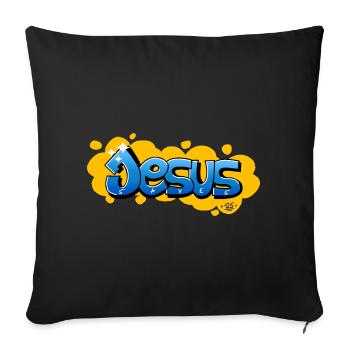 Jésus sauve - Housse de coussin décorative 45 x 45 cm - noir - Devant