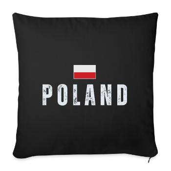 Polish pride, Polish flag - Sofa pillowcase 17,3'' x 17,3'' (45 x 45 cm) - black - Front