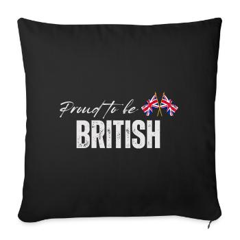 Proud British, I love the UK - Sofa pillowcase 17,3'' x 17,3'' (45 x 45 cm) - black - Front