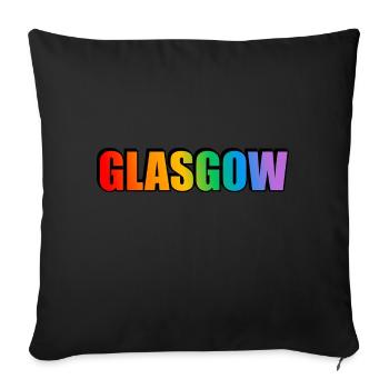 Glasgow Gay Regenbogen LGBT Pride - Sofakissenbezug 45 x 45 cm - Schwarz - Vorne