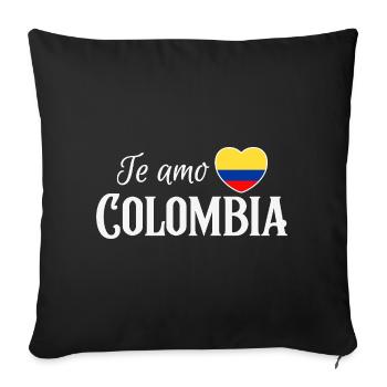 J’aime la Colombie, fierté colombienne - Housse de coussin décorative 45 x 45 cm - noir - Devant