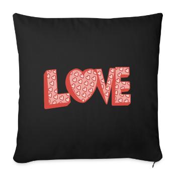 Retro style love - Sofa pillowcase 17,3'' x 17,3'' (45 x 45 cm) - black - Front