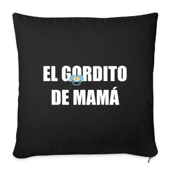 Mom's Chubby in WHITE - Sofa pillowcase 17,3'' x 17,3'' (45 x 45 cm) - black - Front