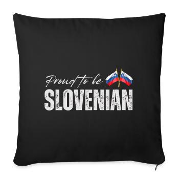 Slovenian pride, made in Slovenia - Sofa pillowcase 17,3'' x 17,3'' (45 x 45 cm) - black - Front