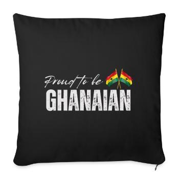La fierté ghanéenne, made in Ghana - Housse de coussin décorative 45 x 45 cm - noir - Devant